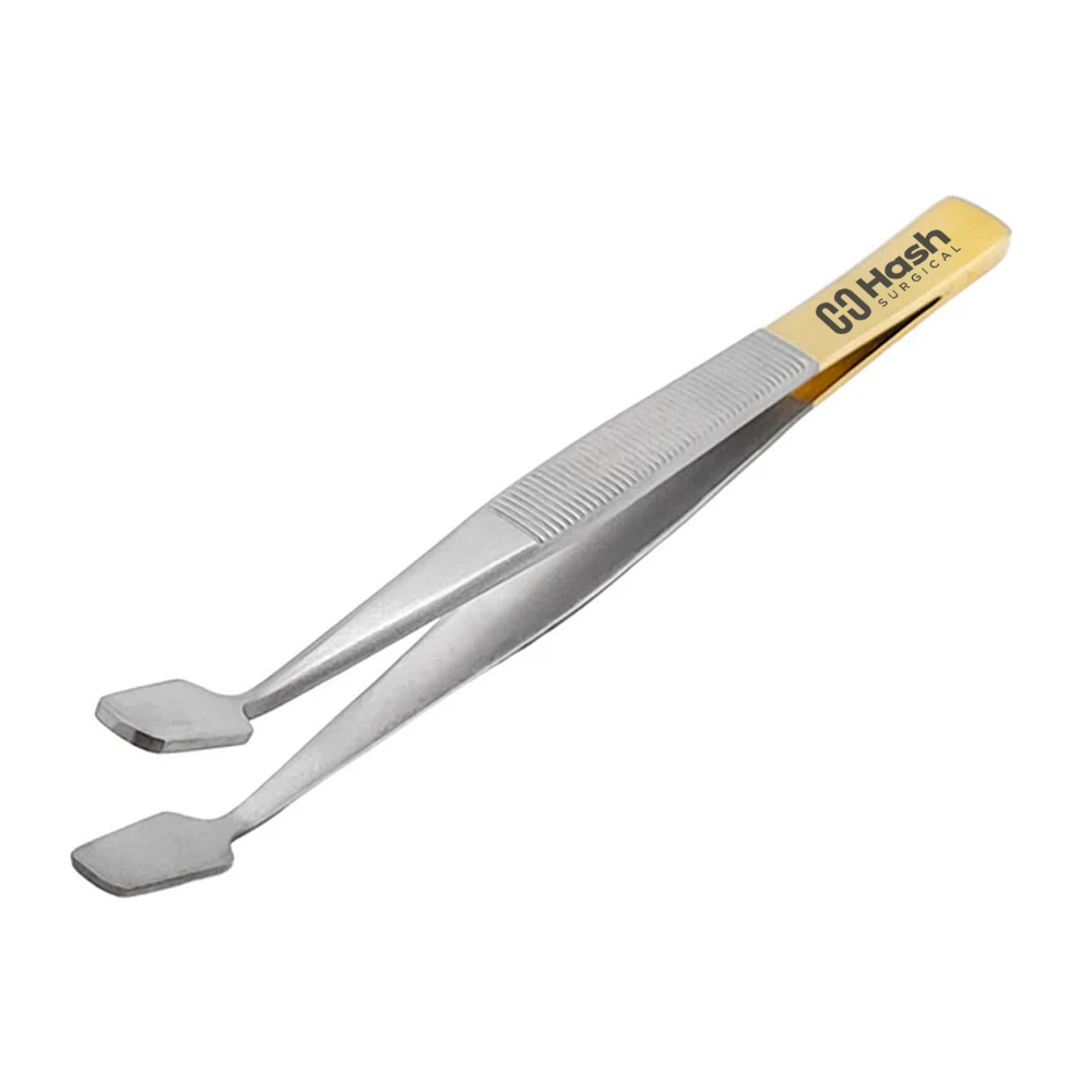 Tissue Membrane Holding Tweezer Flat Tips Stainless Steel Forceps with Offset Filter Forceps